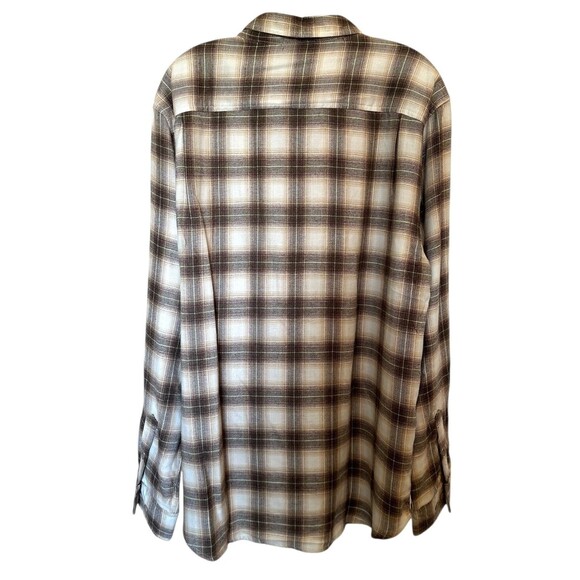 Weatherproof Vintage Men's LUXE FLANNEL Plaid Button Down Shirt Size XL Shitake - Picture 2 of 10